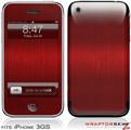 iPhone 3GS Decal Style Skin - Simulated Brushed Metal Red