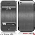 iPhone 3GS Decal Style Skin - Simulated Brushed Metal Silver