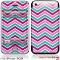 iPhone 3GS Decal Style Skin - Zig Zag Teal Pink Purple