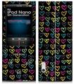 iPod Nano 5G Skin Kearas Hearts Black