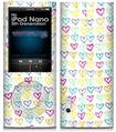 iPod Nano 5G Skin Kearas Hearts White