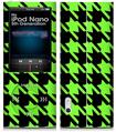 iPod Nano 5G Skin Houndstooth Neon Lime Green on Black