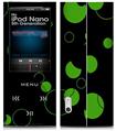 iPod Nano 5G Skin Lots of Dots Green on Black
