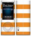 iPod Nano 5G Skin Kearas Psycho Stripes Orange and White