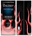 iPod Nano 5G Skin Metal Flames Red