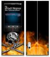 iPod Nano 5G Skin Chrome Skull on Fire