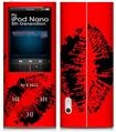 iPod Nano 5G Skin Big Kiss Lips Black on Red