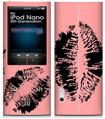 iPod Nano 5G Skin Big Kiss Lips Black on Pink