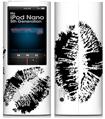 iPod Nano 5G Skin Big Kiss Lips Black on White