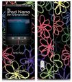 iPod Nano 5G Skin Kearas Flowers on Black