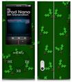 iPod Nano 5G Skin Christmas Holly Leaves on Green