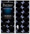 iPod Nano 5G Skin Pastel Butterflies Blue on Black
