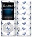 iPod Nano 5G Skin Pastel Butterflies Blue on White