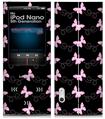 iPod Nano 5G Skin Pastel Butterflies Pink on Black