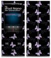 iPod Nano 5G Skin Pastel Butterflies Purple on Black