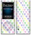 iPod Nano 5G Skin Pastel Hearts on White