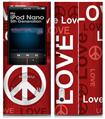 iPod Nano 5G Skin Love and Peace Red
