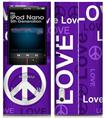 iPod Nano 5G Skin Love and Peace Purple
