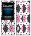 iPod Nano 5G Skin Argyle Pink and Gray