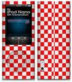 iPod Nano 5G Skin Checkered Canvas Red and White