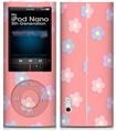 iPod Nano 5G Skin Pastel Flowers on Pink