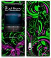iPod Nano 5G Skin Twisted Garden Green and Hot Pink