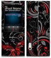 iPod Nano 5G Skin Twisted Garden Gray and Red