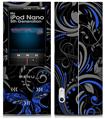 iPod Nano 5G Skin Twisted Garden Gray and Blue