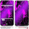 iPod Touch 2G & 3G Skin Kit Halftone Splatter Hot Pink Purple