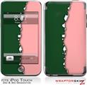 iPod Touch 2G & 3G Skin Kit Ripped Colors Green Pink