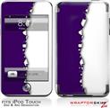 iPod Touch 2G & 3G Skin Kit Ripped Colors Purple White