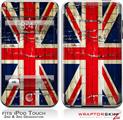 iPod Touch 2G & 3G Skin Kit Painted Faded and Cracked Union Jack British Flag