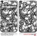 iPod Touch 2G & 3G Skin Kit Scattered Skulls White