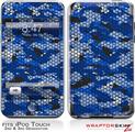 iPod Touch 2G & 3G Skin Kit HEX Mesh Camo 01 Blue Bright