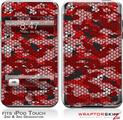 iPod Touch 2G & 3G Skin Kit HEX Mesh Camo 01 Red Bright