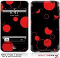 iPod Touch 2G & 3G Skin Kit Lots of Dots Red on Black