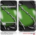 iPod Touch 2G & 3G Skin Kit Barbwire Heart Green