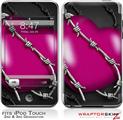 iPod Touch 2G & 3G Skin Kit Barbwire Heart Hot Pink