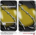 iPod Touch 2G & 3G Skin Kit Barbwire Heart Yellow