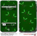 iPod Touch 2G & 3G Skin Kit Christmas Holly Leaves on Green
