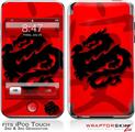 iPod Touch 2G & 3G Skin Kit Oriental Dragon Black on Red
