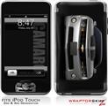 iPod Touch 2G & 3G Skin Kit 2010 Chevy Camaro Silver - Black Stripes