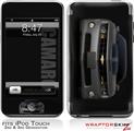 iPod Touch 2G & 3G Skin Kit 2010 Chevy Camaro Cyber Gray - Black Stripes