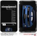 iPod Touch 2G & 3G Skin Kit 2010 Chevy Camaro Aqua - White Stripes