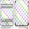 iPod Touch 2G & 3G Skin Kit Pastel Hearts on White