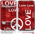 iPod Touch 2G & 3G Skin Kit Love and Peace Red