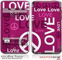 iPod Touch 2G & 3G Skin Kit Love and Peace Hot Pink