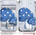 iPod Touch 2G & 3G Skin Kit Mushrooms Blue