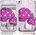 iPod Touch 2G & 3G Skin Kit Mushrooms Hot Pink