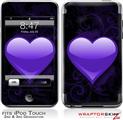 iPod Touch 2G & 3G Skin Kit Glass Heart Grunge Purple